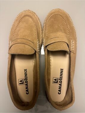La Canadienne Suede Espadrille Loafers Tan Women’s Size 7